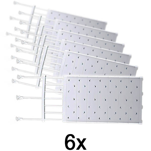 6x Uitschuifbare klemplank (48-80 cm, Zonder Boren) | SHELFEXPEND