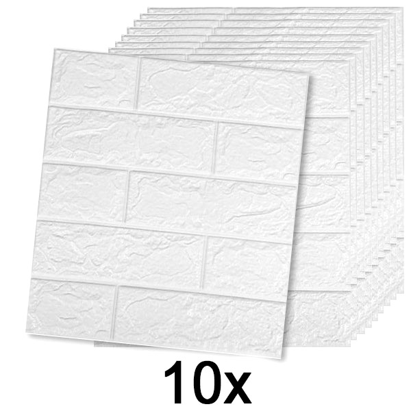 2x (5 Stuks) Zelfklevend Baksteenbehang met 3D Patroon | BRICKSBY